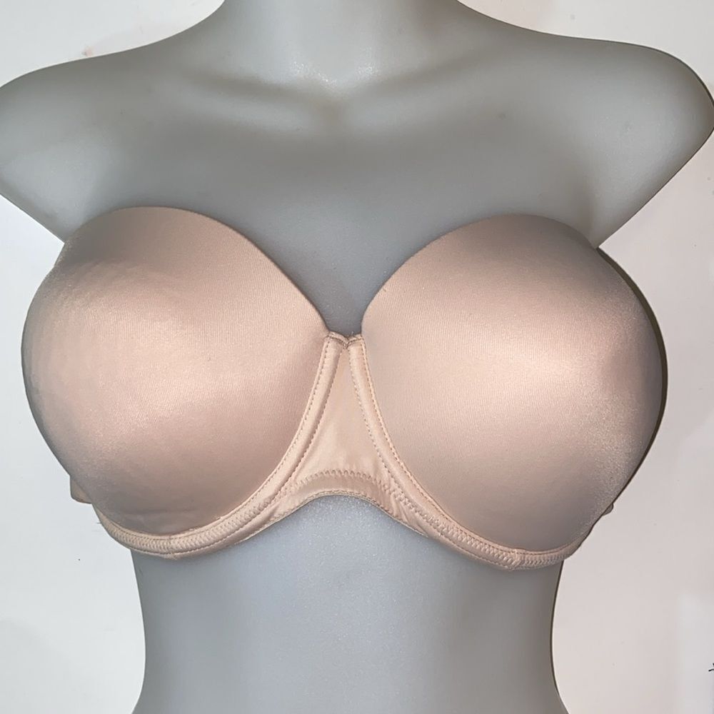 Victoria's Secret Strapless Tan And Pink Contour Bra Intimates Size 36DD/E80